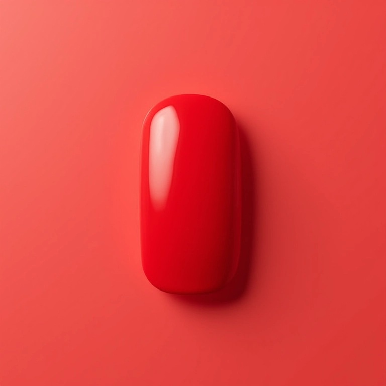 Unhas de gel vermelhas com efeito fosco, elegância discreta.