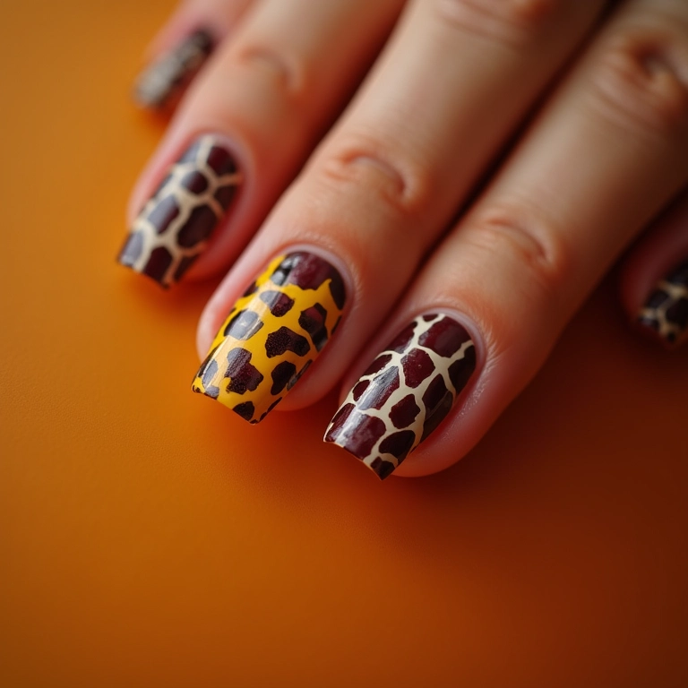 Unhas de girafa divertidas e criativas.
