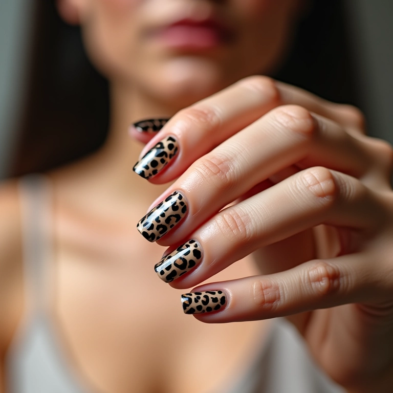 Unhas de oncinha clássicas e elegantes.