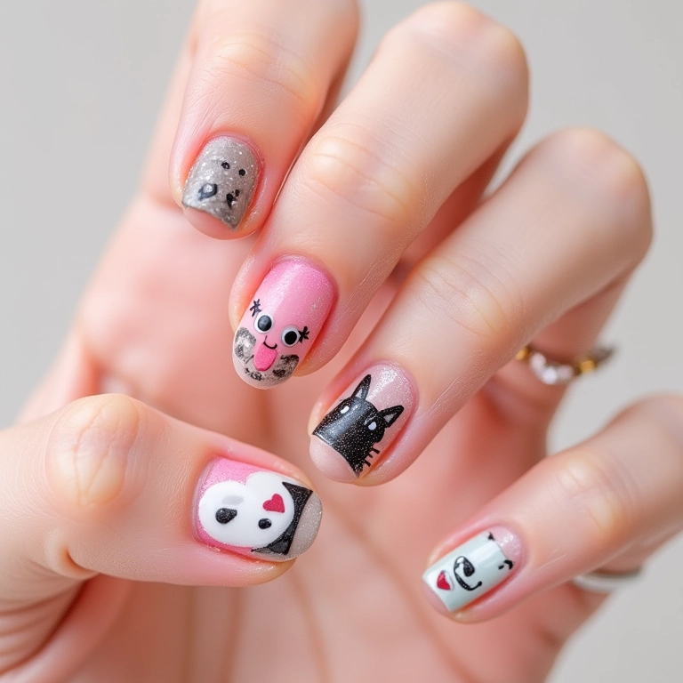 Unhas decoradas com adesivos estilosos