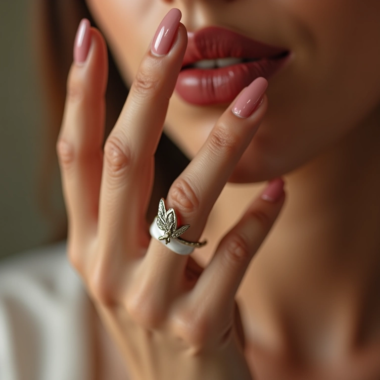 Unhas decoradas com borboleta filha única.