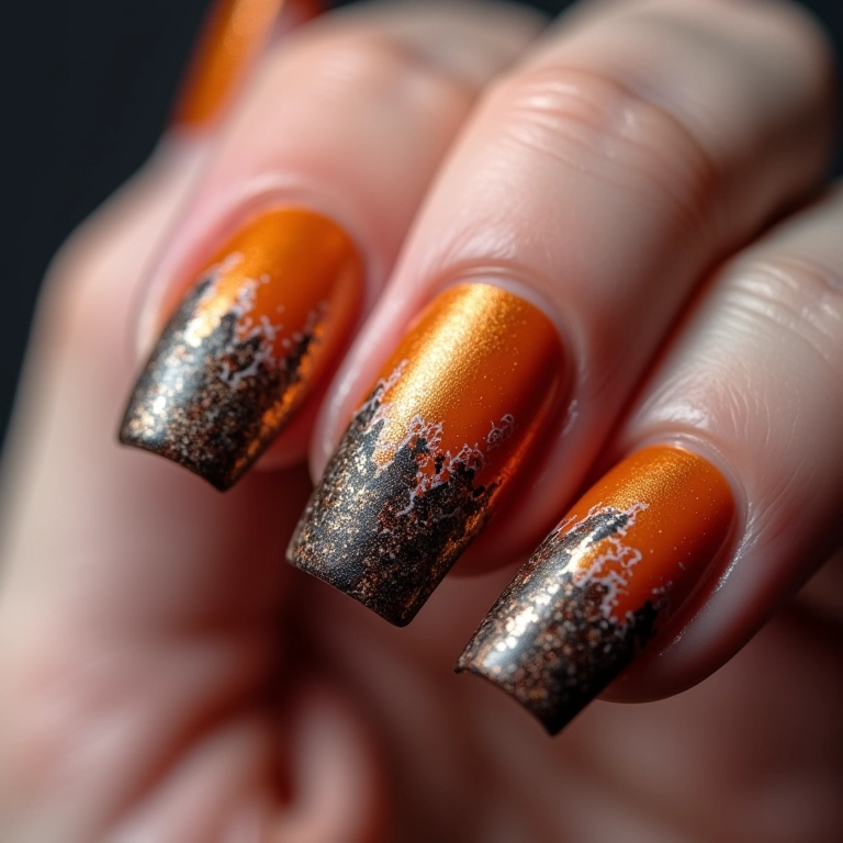 Unhas decoradas com efeito 3D e a letra W em relevo.