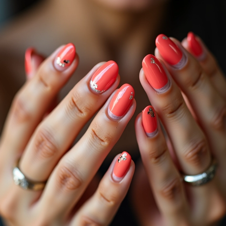 Unhas decoradas com molde F1 exibindo design moderno e elegante.