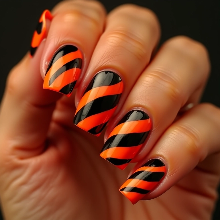 Unhas decoradas com o Tigrão do Ursinho Pooh.