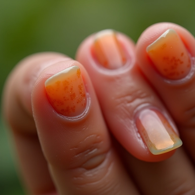 Unhas decoradas com películas termossensíveis.