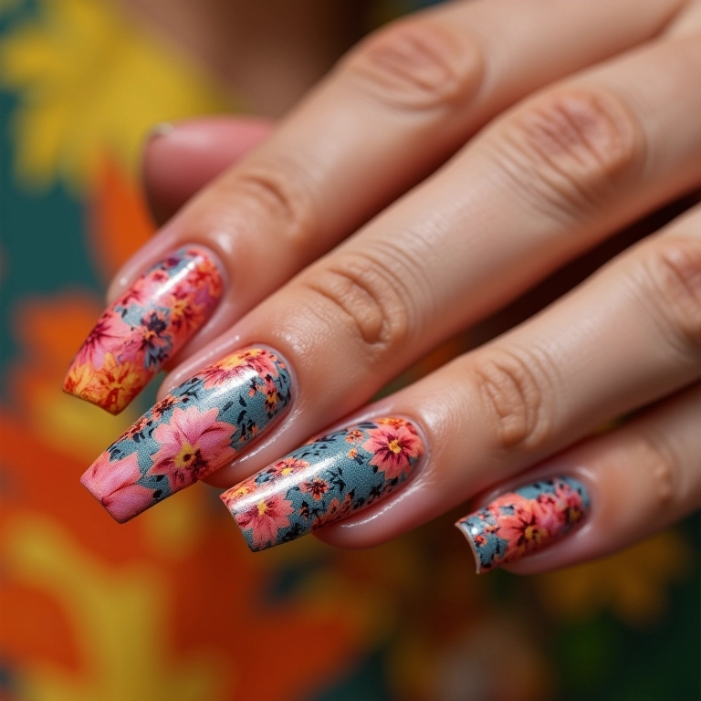 Unhas decoradas com tema Ursinho Pooh em detalhes vibrantes.