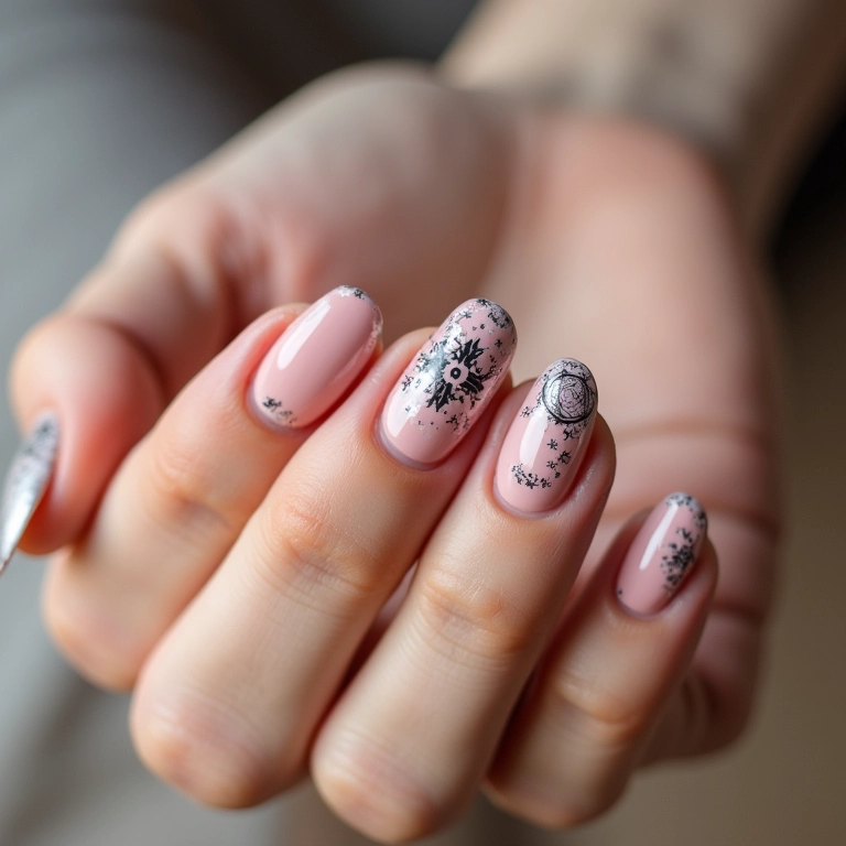 Unhas decoradas de paty com adesivos modernos