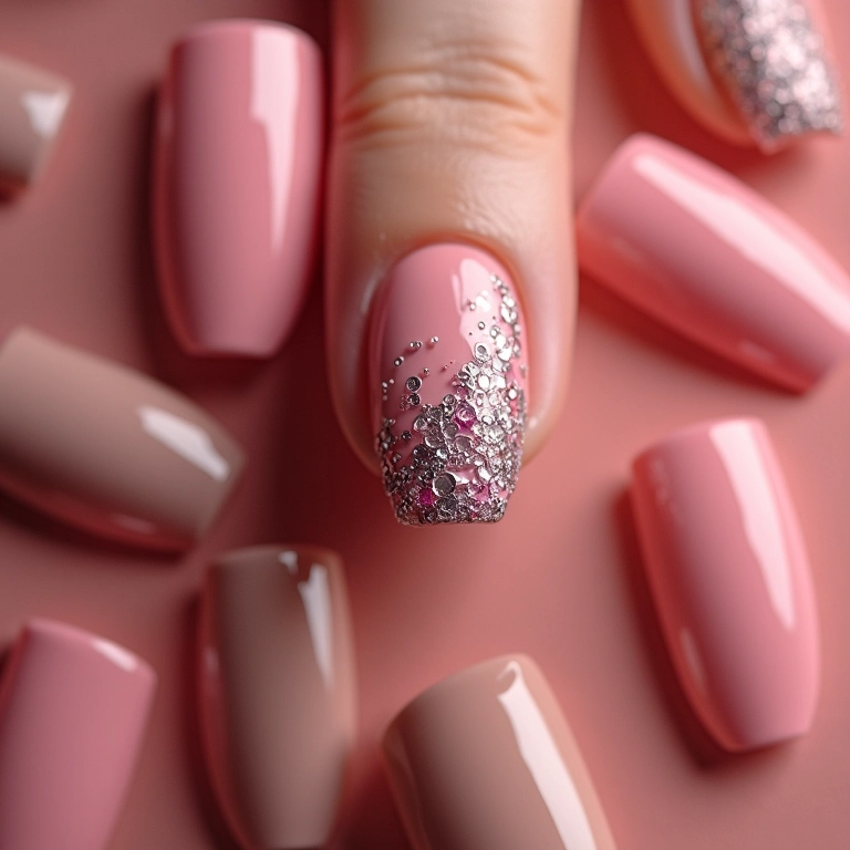 Unhas decoradas de paty com filha única elegante