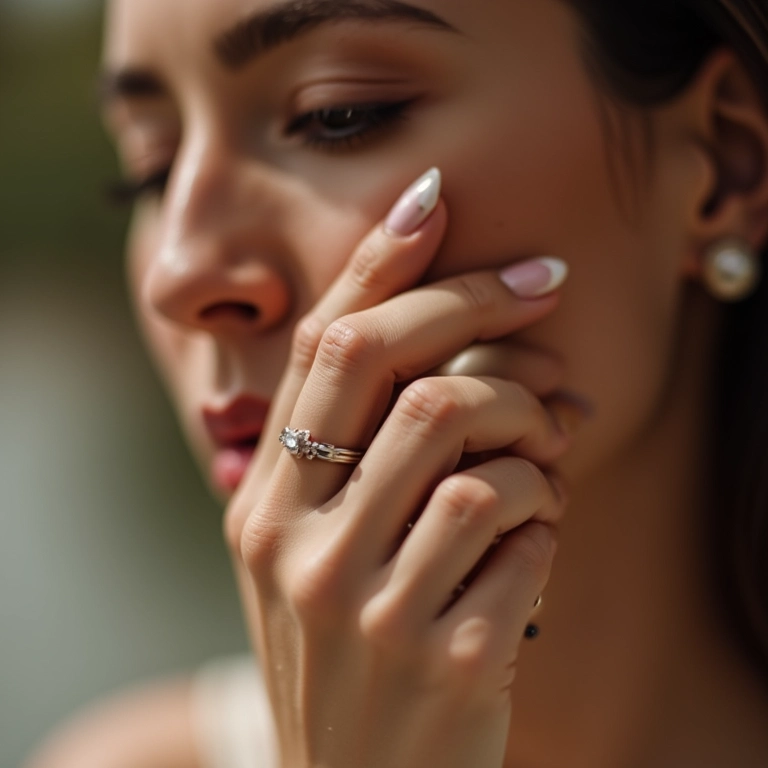 Unhas decoradas discretas com detalhes minimalistas e elegantes.