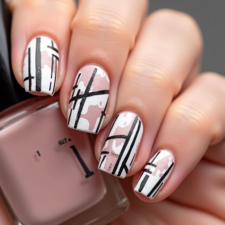 Unhas decoradas geométricas: modernidade e estilo.
