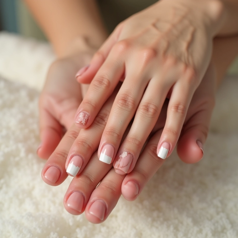Unhas decoradas minimalistas com design elegante.