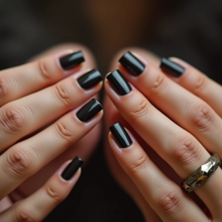 Unhas decoradas pretas: elegância e simplicidade em diversos tons de pele.