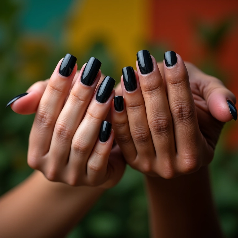 Unhas decoradas pretas: variedade de estilos e designs modernos.