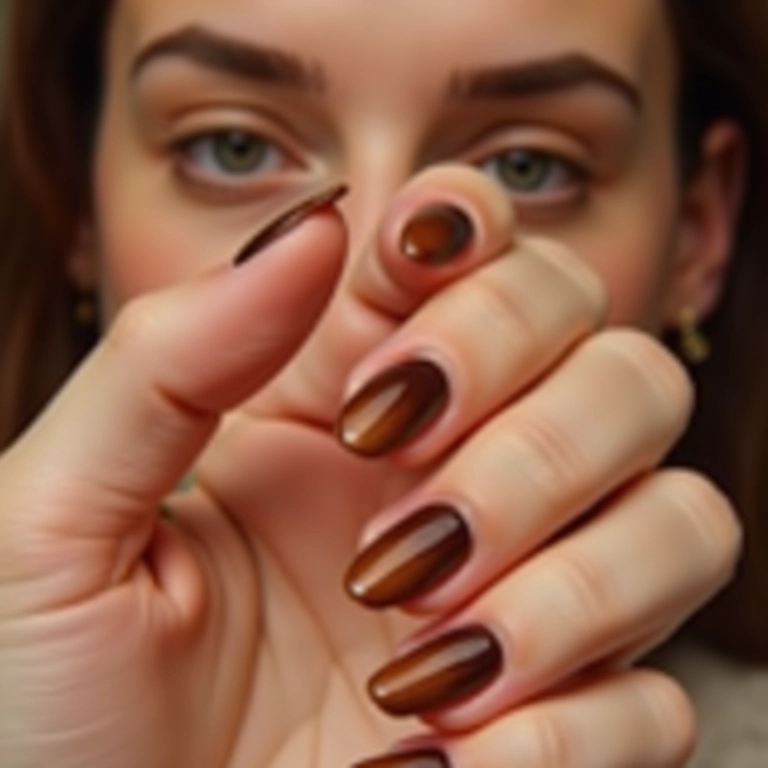 Unhas degradê café com leite.