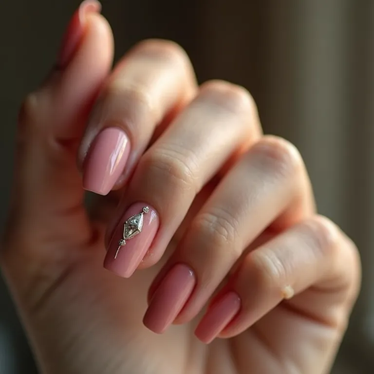 Unhas filhas únicas com designs exclusivos e cores sutis, com destaque para uma unha.