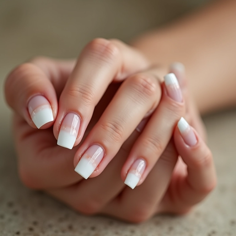 Unhas francesinhas decoradas no molde F1.