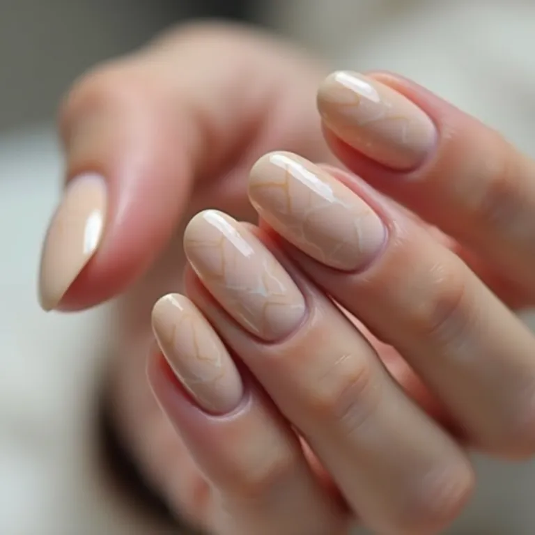 Unhas geométricas bege: modernidade e originalidade.