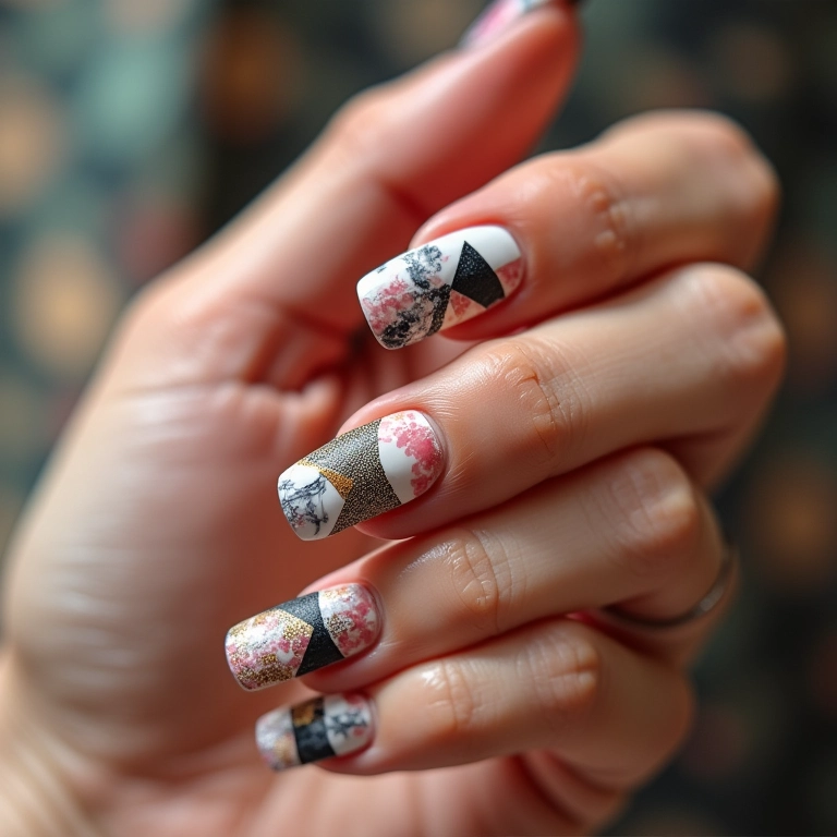 Unhas geométricas com design moderno.