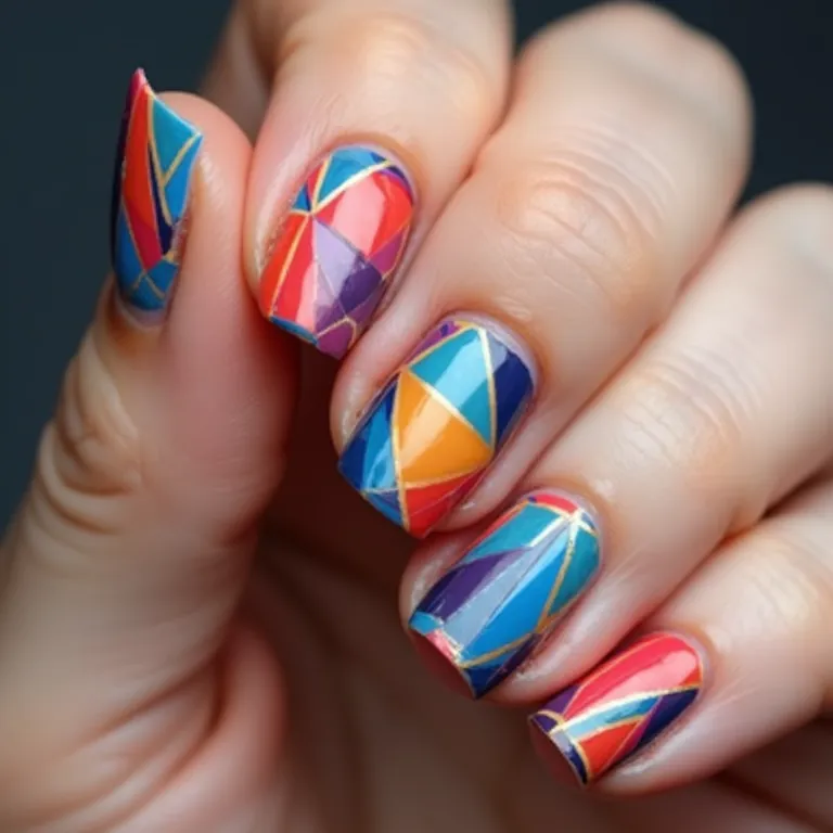 Unhas geométricas com formas em PNG.