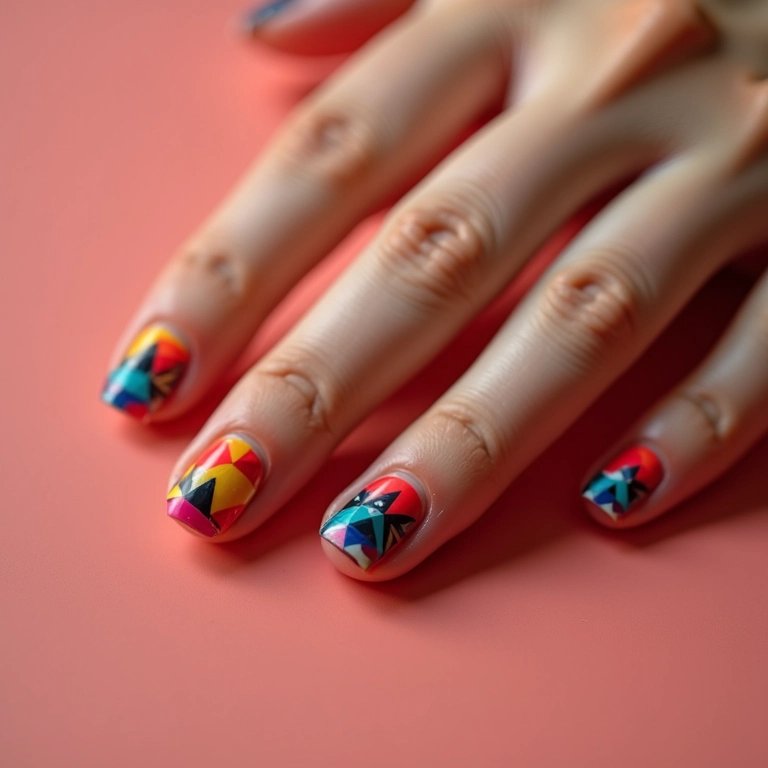 Unhas geométricas para unhas pequenas.