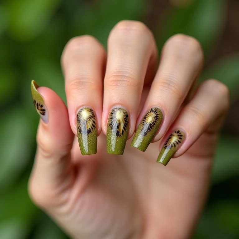 Unhas kiwi com películas, efeito profissional sem sair de casa.