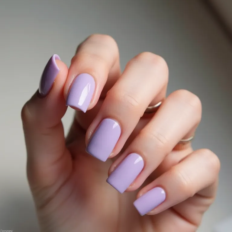 Unhas lilás pastel filha única.