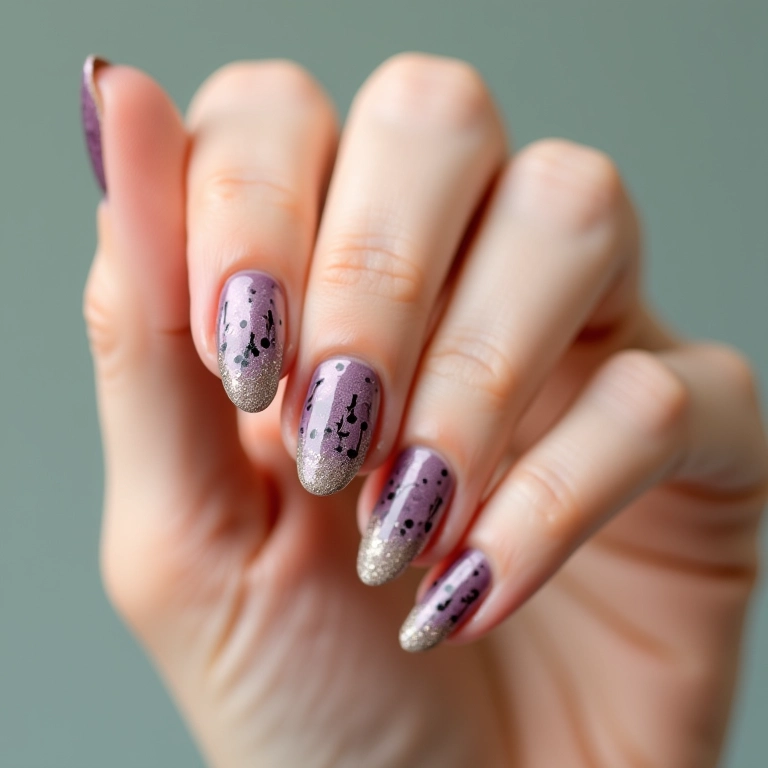 Unhas minimalistas com delicadas notas musicais.