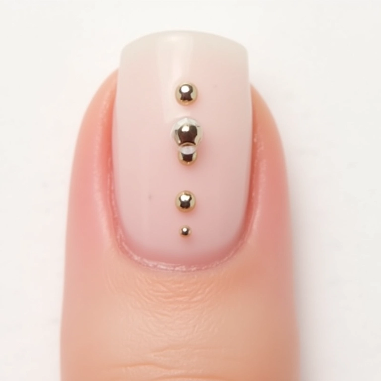 Unhas minimalistas com tachinhas.