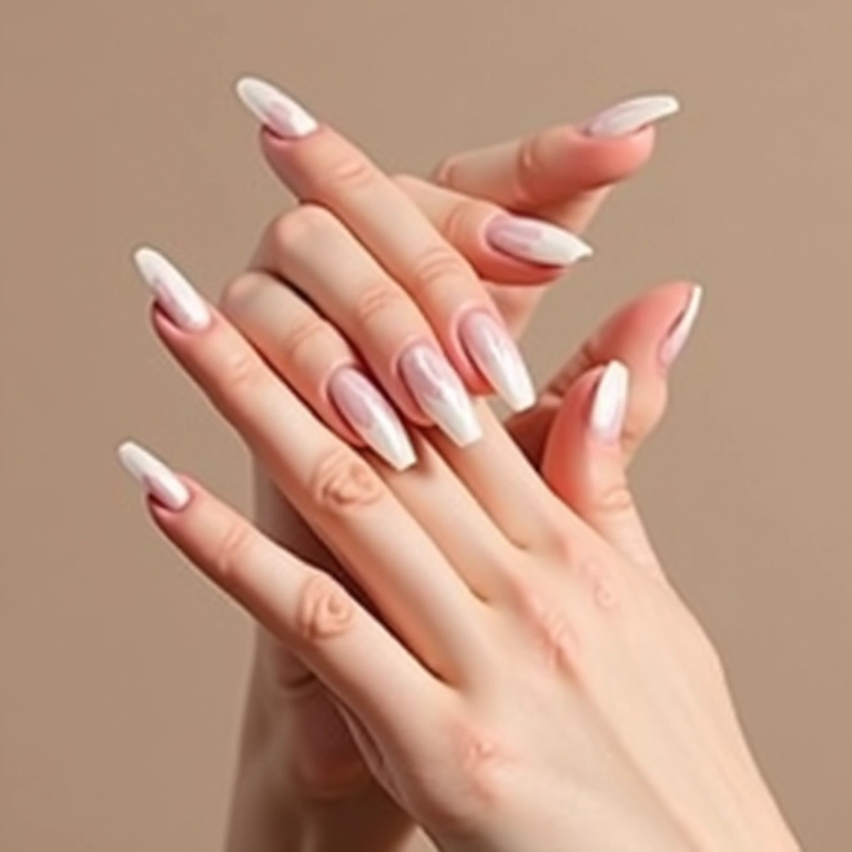 Unhas minimalistas com traços finos e cores neutras.