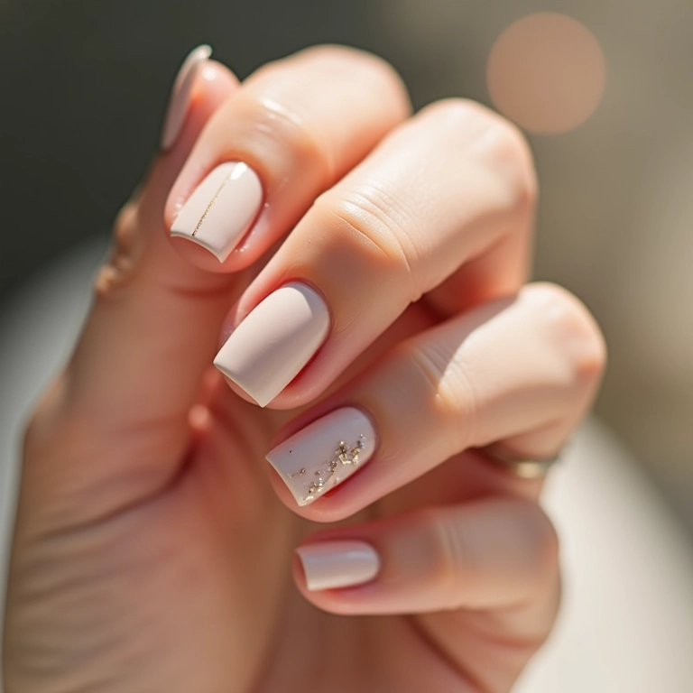 Unhas minimalistas com traços finos.