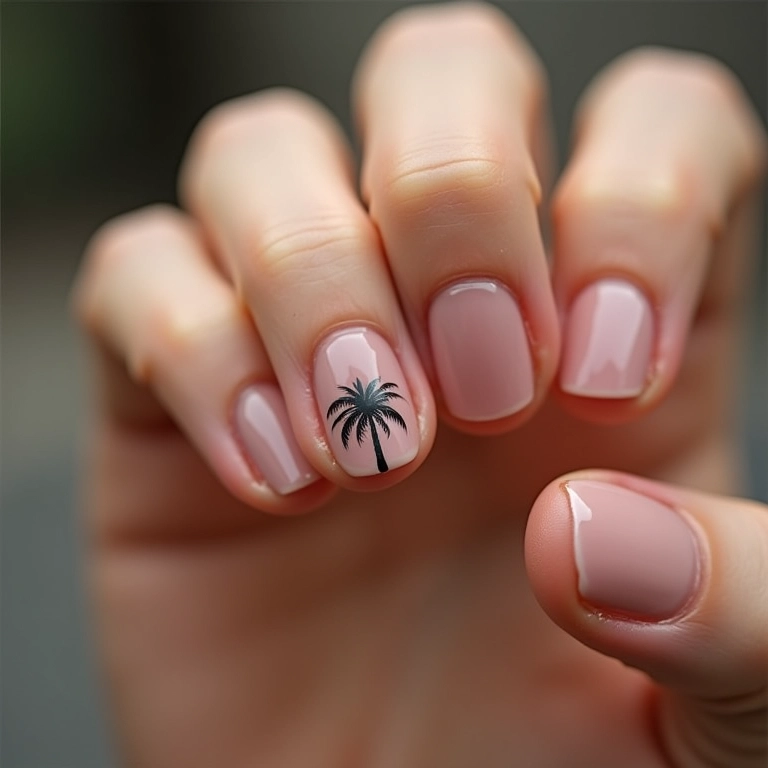 Unhas minimalistas com um pequeno detalhe do Palmeiras.