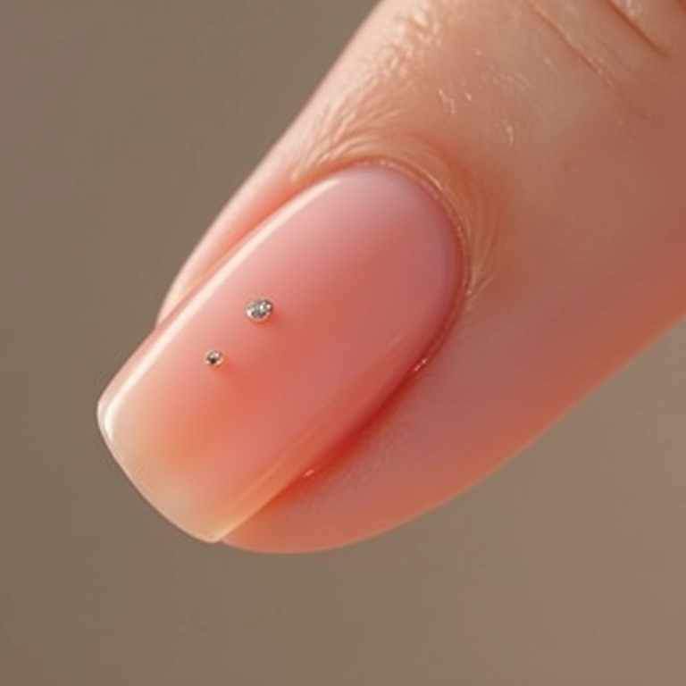 Unhas minimalistas com um toque especial, um ponto ou linha.