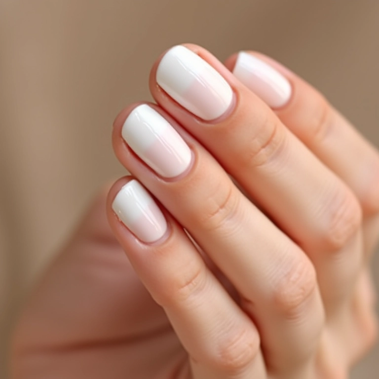 Unhas ombré brancas: transição suave.