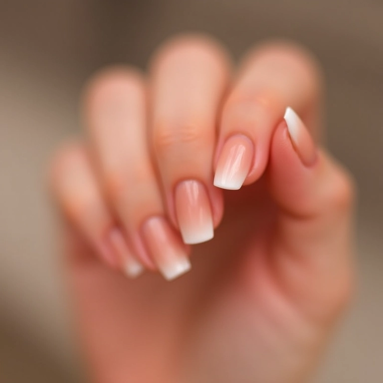 Unhas ombré com branco: degradê suave.