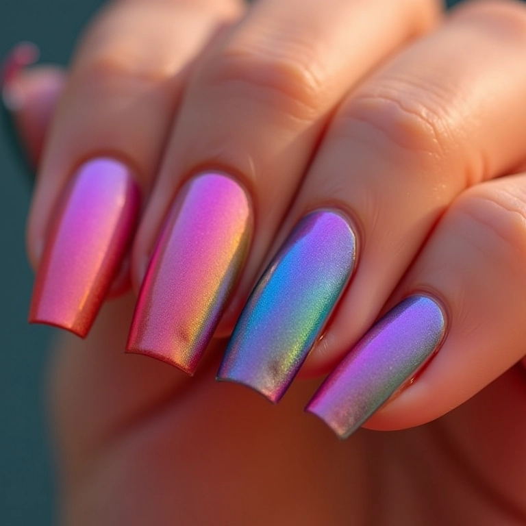 Unhas ombré com cores de Carnaval.