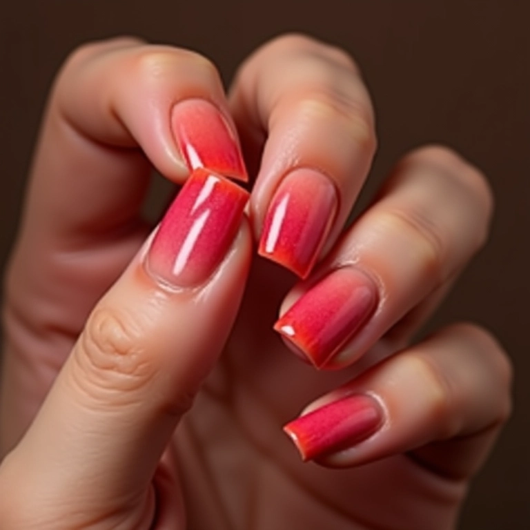 Unhas ombré com degradê de cores, tendência marcante na nail art brasileira.