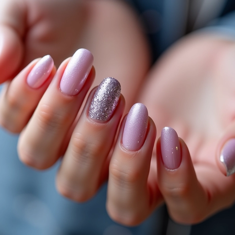 Unhas ombré com efeito de glitter degradê.