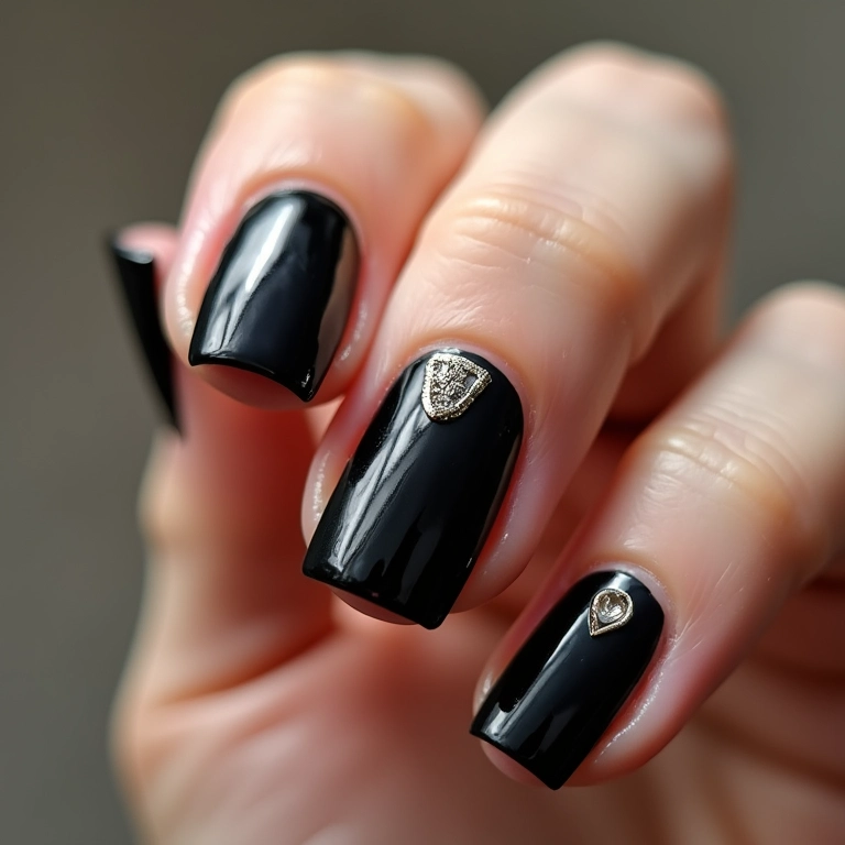 Unhas pretas com filha única, um detalhe que faz a diferença.