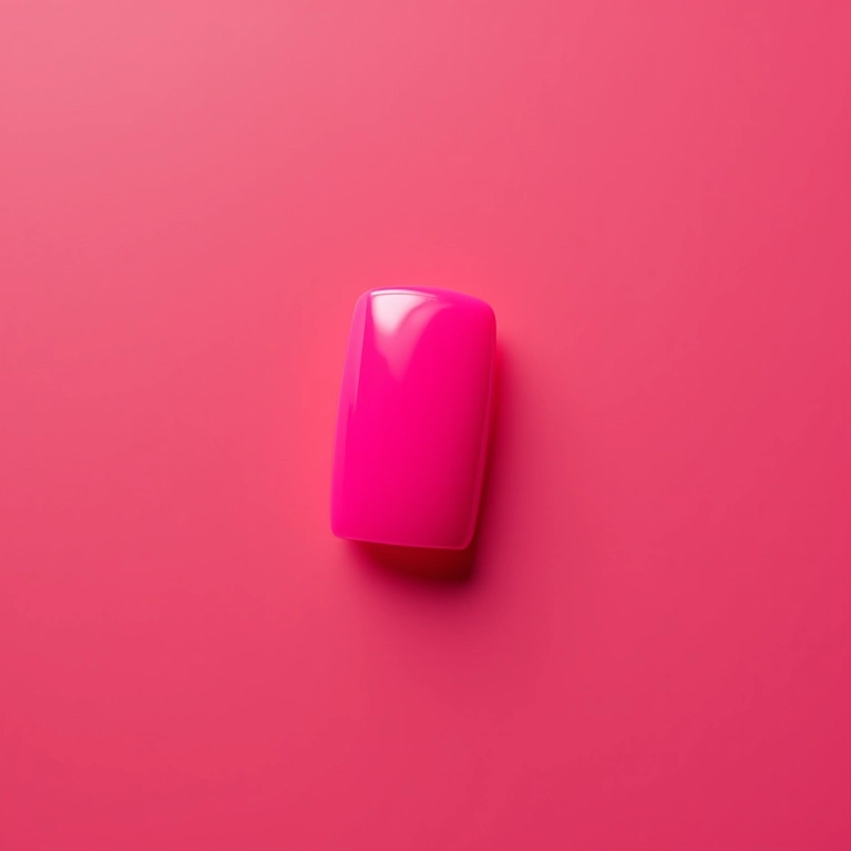Unhas quadradas rosa neon vibrantes para o verão.