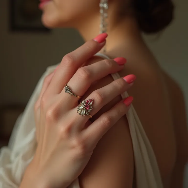 Unhas rosa antigo: elegância vintage.