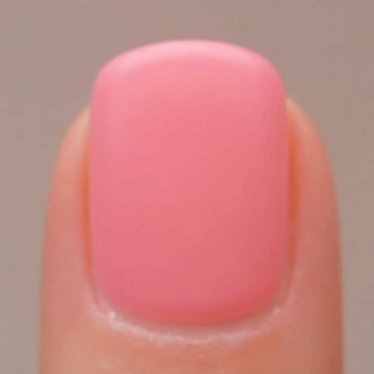 Unhas rosa com francesinha invertida.