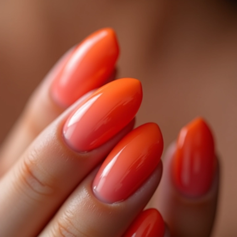 Unhas salmão degradê: suavidade em camadas.
