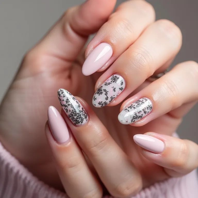 Unhas stiletto com adesivos: praticidade e estilo em um só.
