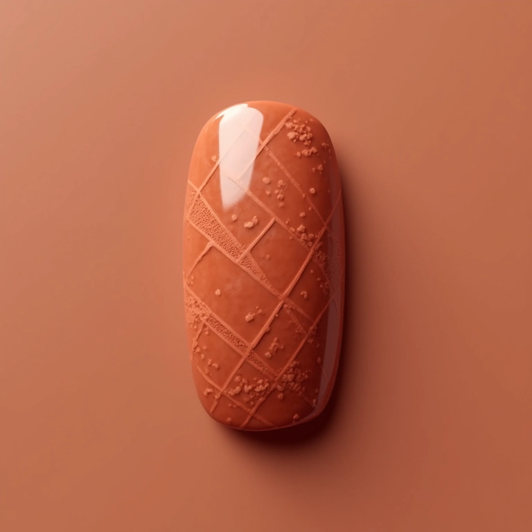 Unhas terracota geométricas, design moderno e arrojado.