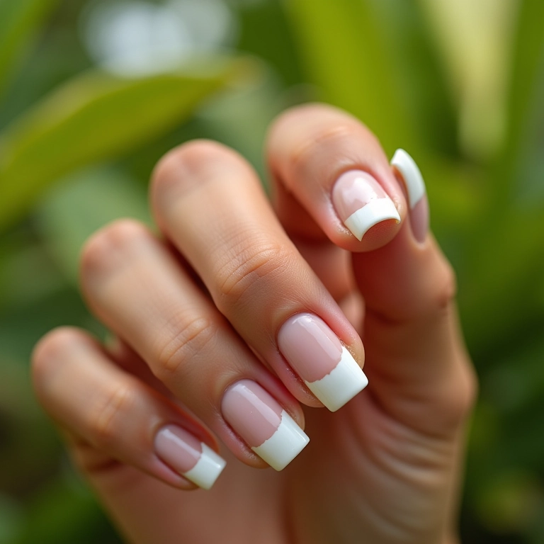 Unhas totalmente brancas, um clássico reinventado.