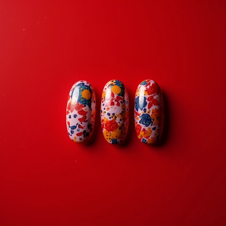 Unhas vermelhas com desenhos: criatividade à flor da pele.