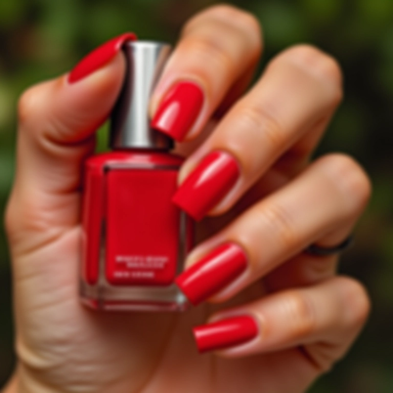 Unhas vermelhas e poderosas com esmalte Impala.