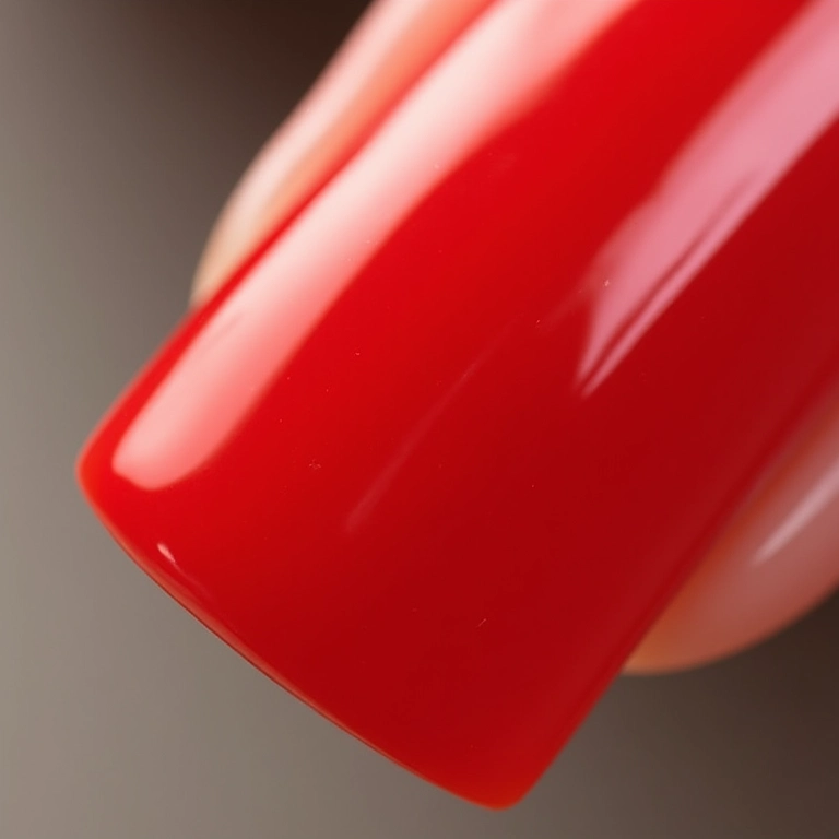 Unhas vermelhas encapsuladas com francesinha.