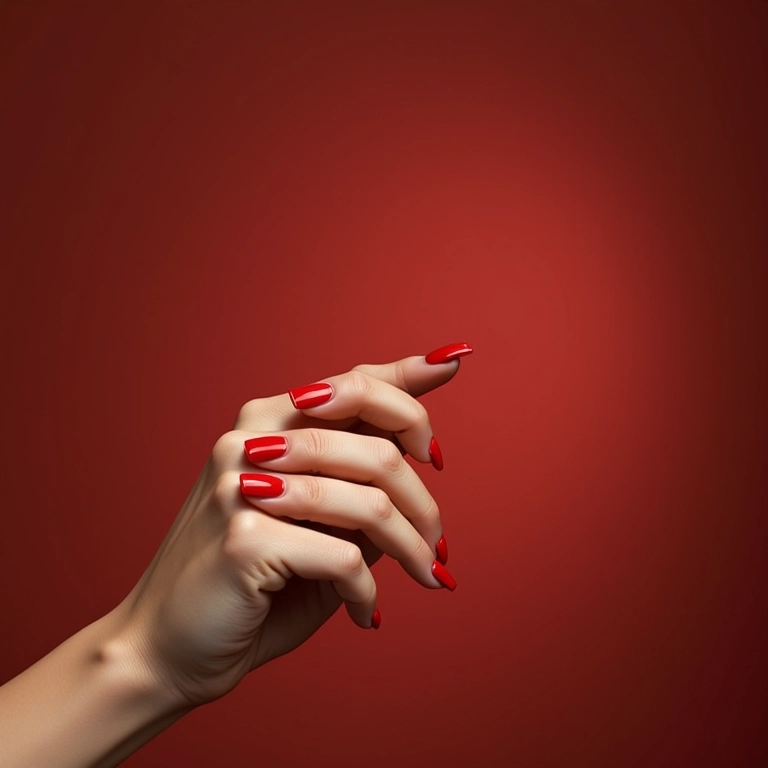 Unhas vermelhas lisas: elegância clássica.