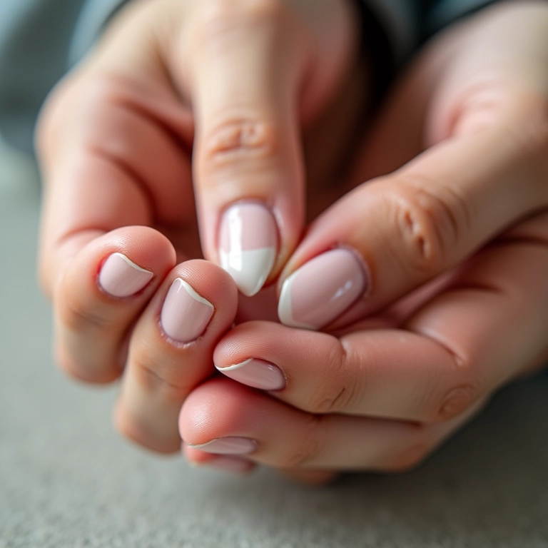 Usando base fortalecedora nas unhas.